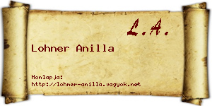Lohner Anilla névjegykártya